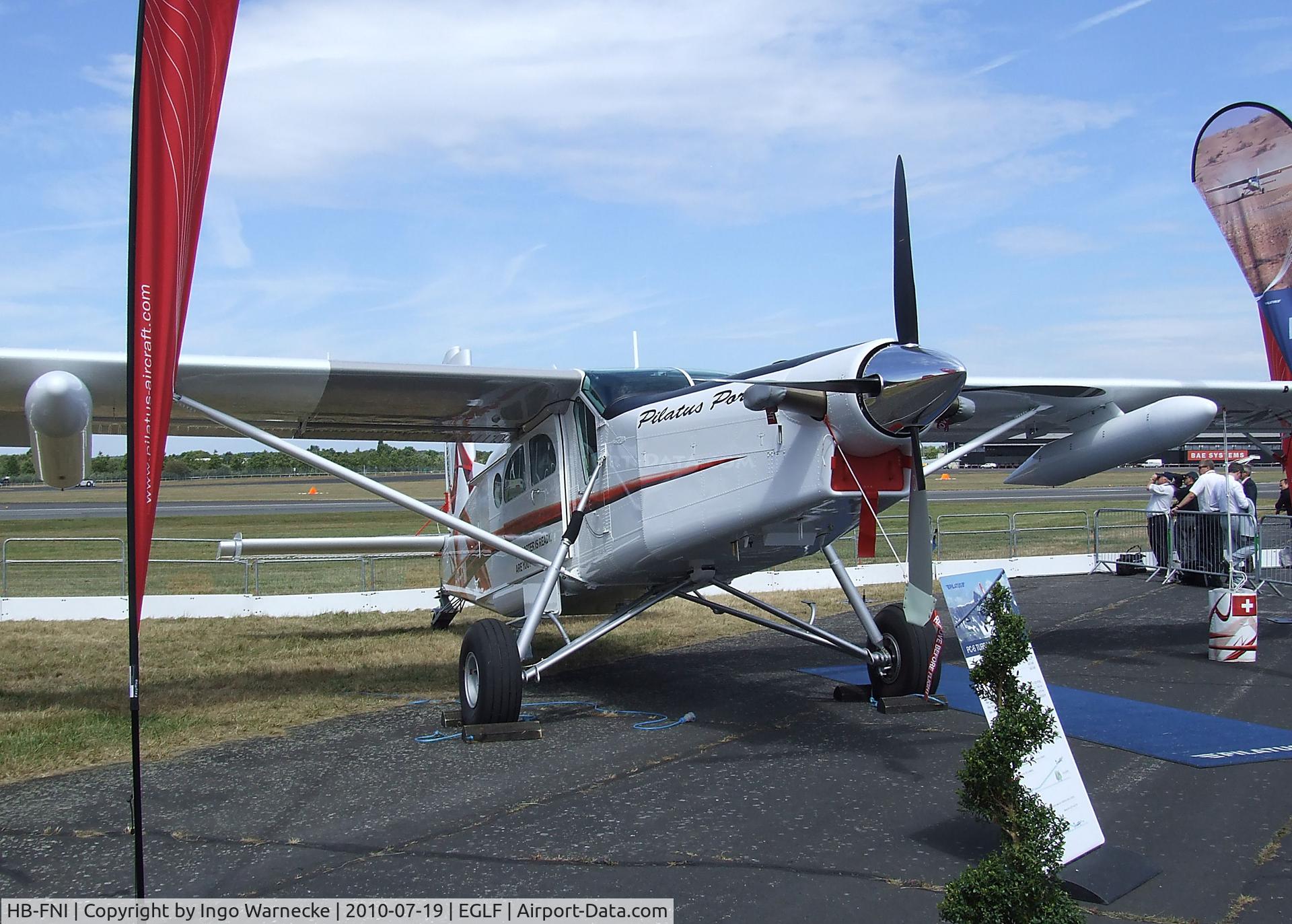 HB-FNI, 2008 Pilatus PC-6/B2-H4 Turbo Porter C/N 964, Pilatus PC-6 B2-H4 Turbo-Porter at Farnborough International 2010