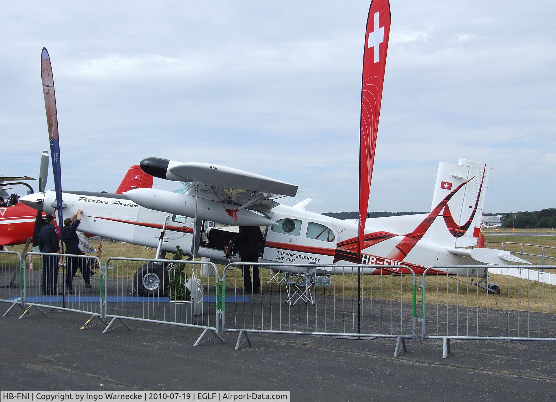 HB-FNI, 2008 Pilatus PC-6/B2-H4 Turbo Porter C/N 964, Pilatus PC-6 B2-H4 Turbo-Porter at Farnborough International 2010