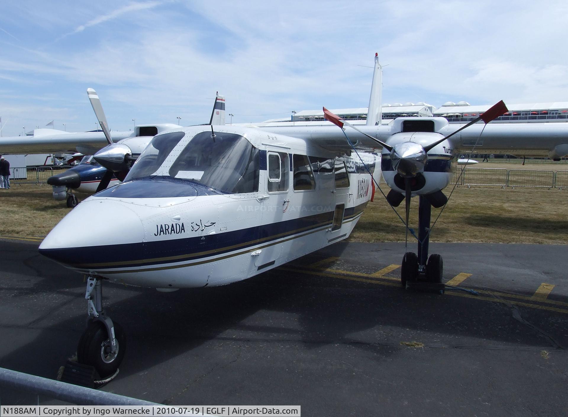 N188AM, 2005 Britten-Norman BN-2B-20 Islander C/N 2302, Britten-Norman BN-2T Turbine-Islander at Farnborough International 2010