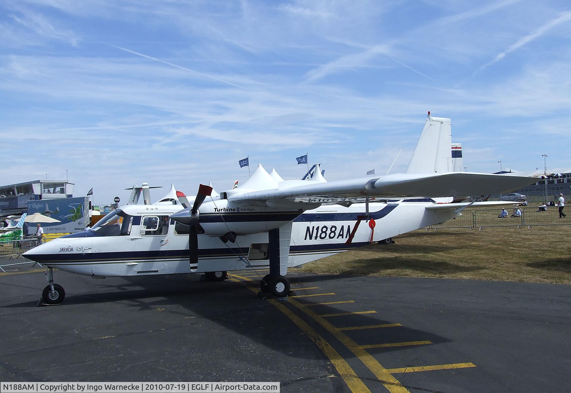 N188AM, 2005 Britten-Norman BN-2B-20 Islander C/N 2302, Britten-Norman BN-2T Turbine-Islander at Farnborough International 2010