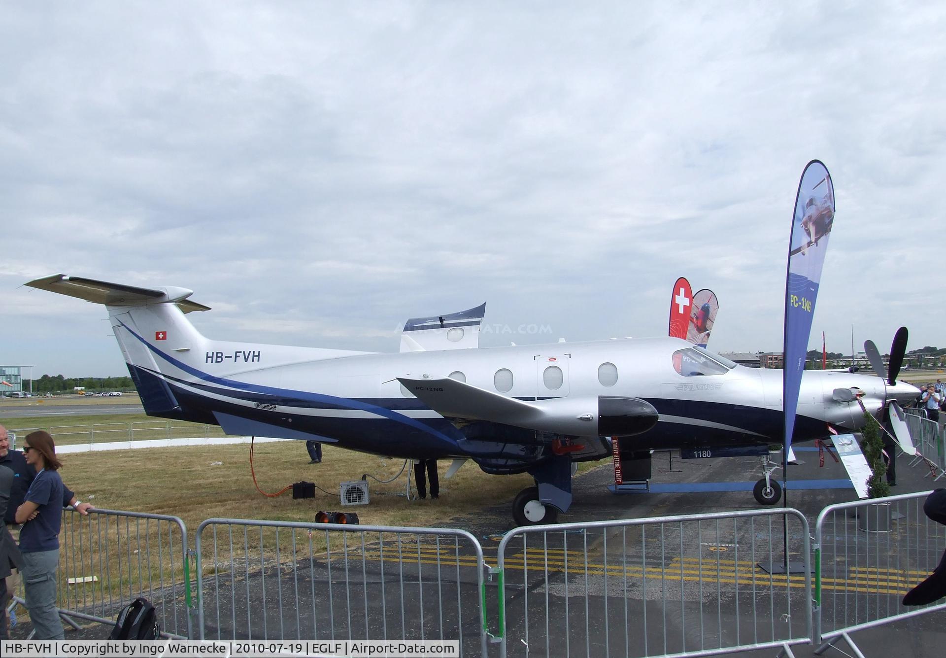 HB-FVH, 2009 Pilatus PC-12 C/N 1180, Pilatus PC-12 at Farnborough International 2010