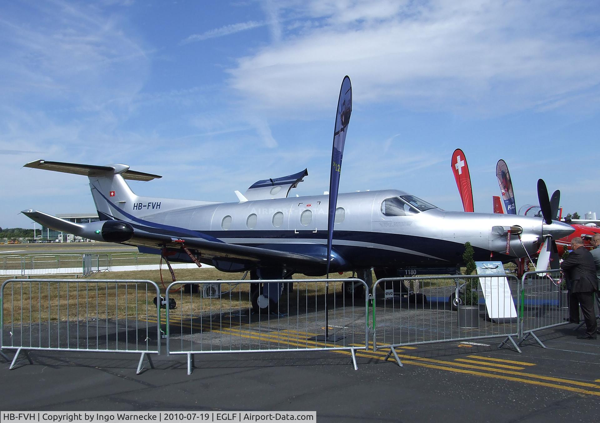 HB-FVH, 2009 Pilatus PC-12 C/N 1180, Pilatus PC-12 at Farnborough International 2010