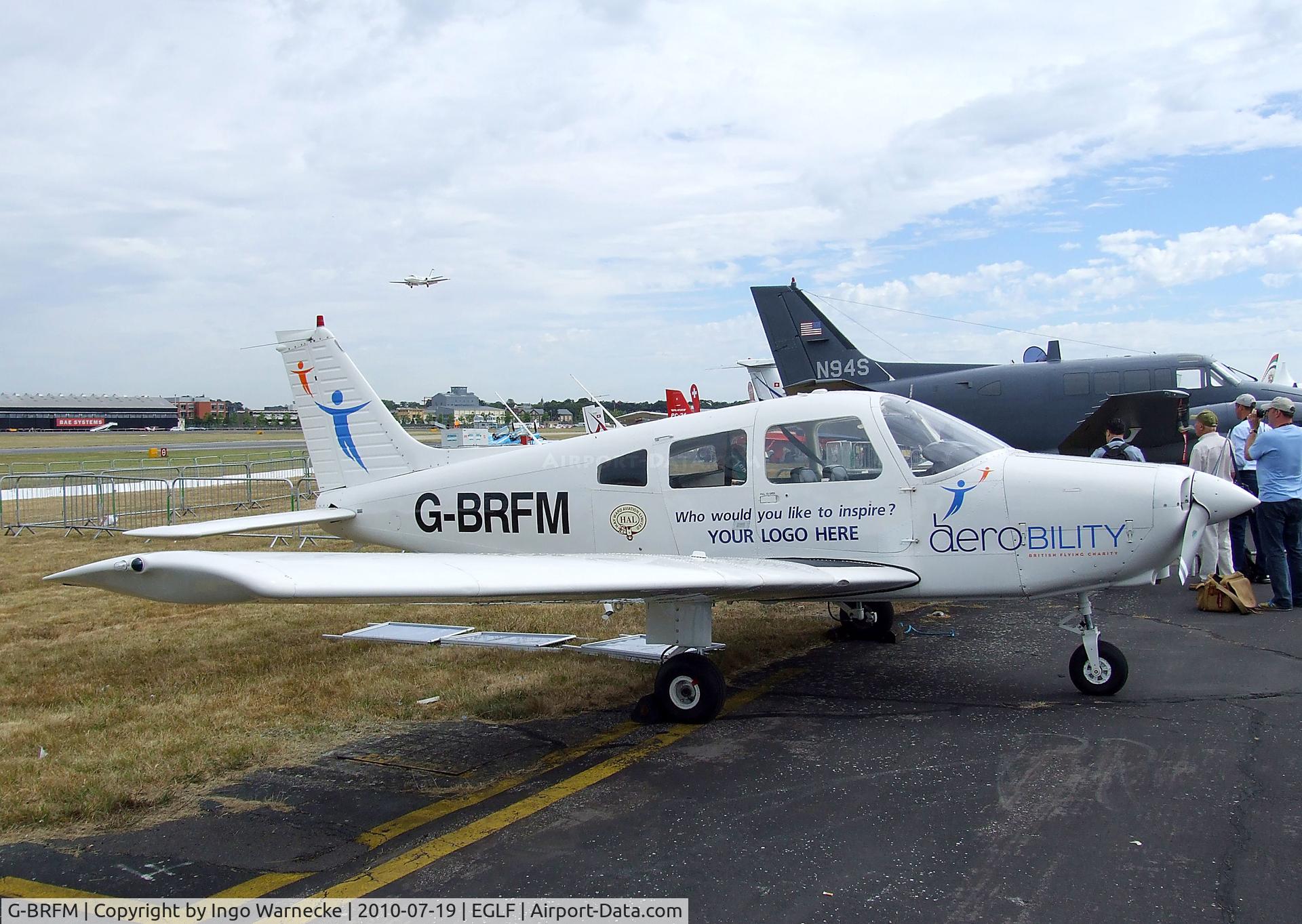 G-BRFM, 1979 Piper PA-28-161 C/N 287916279, Piper PA-28-161 Warrior II at Farnborough International 2010