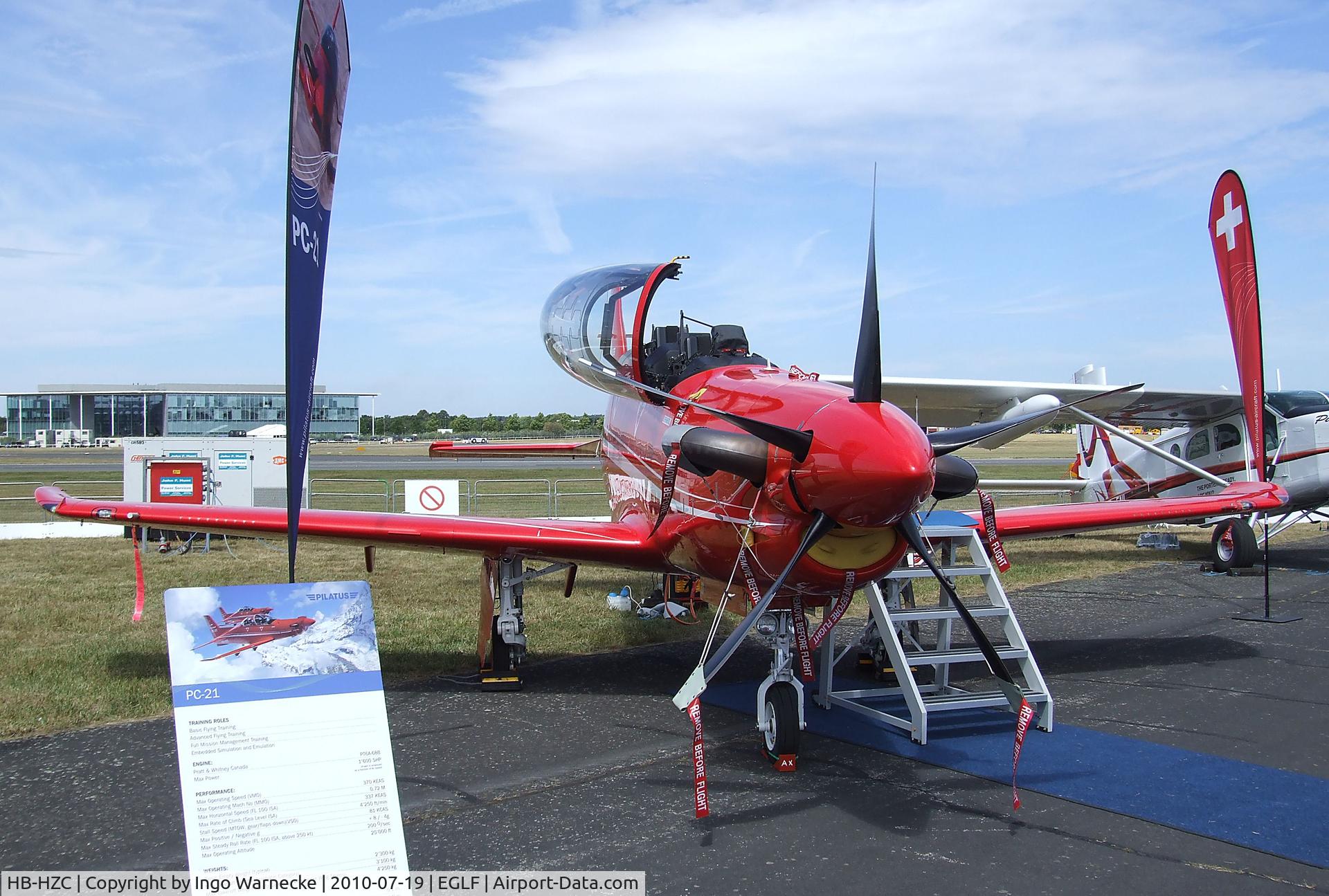 HB-HZC, 2005 Pilatus PC-21 C/N 101, Pilatus PC-21 Prototype at Farnborough International 2010