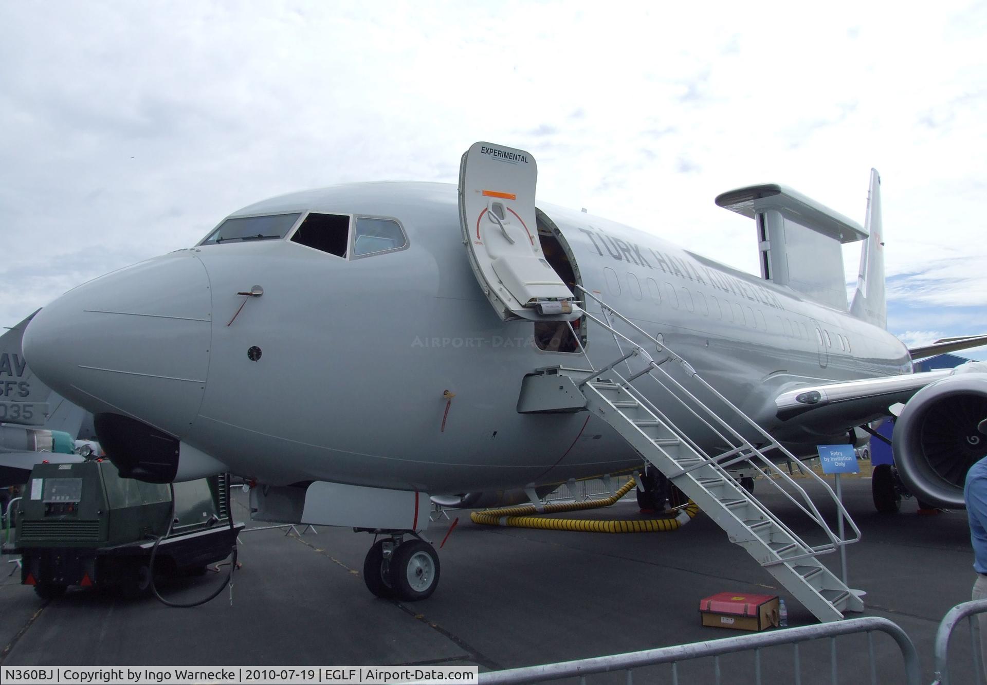 N360BJ, 2005 Boeing 737-7ES Peace Eagle C/N 33963, Boeing 737-7ES Wedgetail AEW-aircraft for the turkish air force at Farnborough International 2010