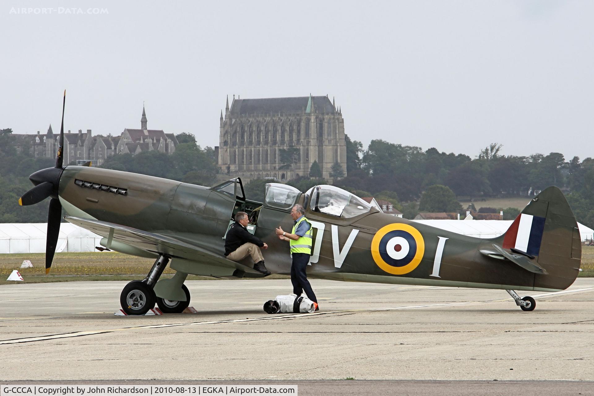 G-CCCA, 1944 Supermarine 509 Spitfire TR.IXc C/N CBAF.9590, Preparing for display