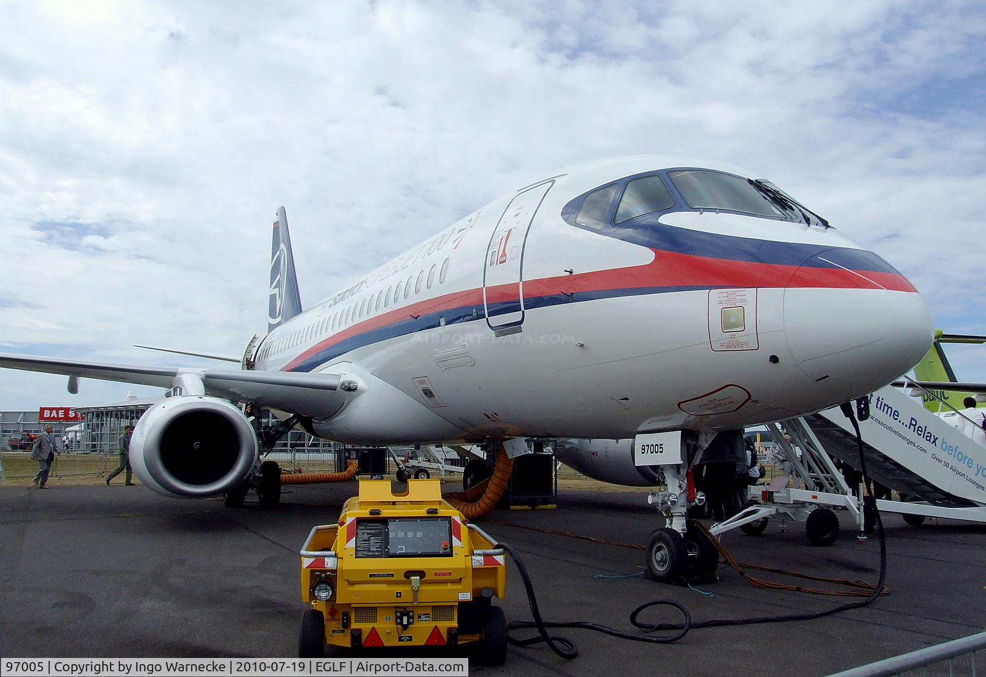 97005, 2010 Sukhoi Superjet 100-95 C/N 95005, Sukhoi SuperJet 100-95 at Farnborough International 2010