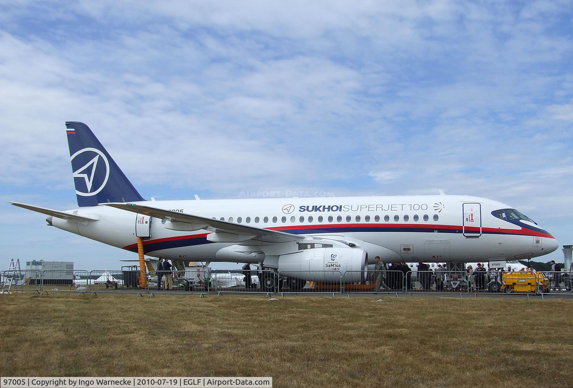 97005, 2010 Sukhoi Superjet 100-95 C/N 95005, Sukhoi SuperJet 100-95 at Farnborough International 2010