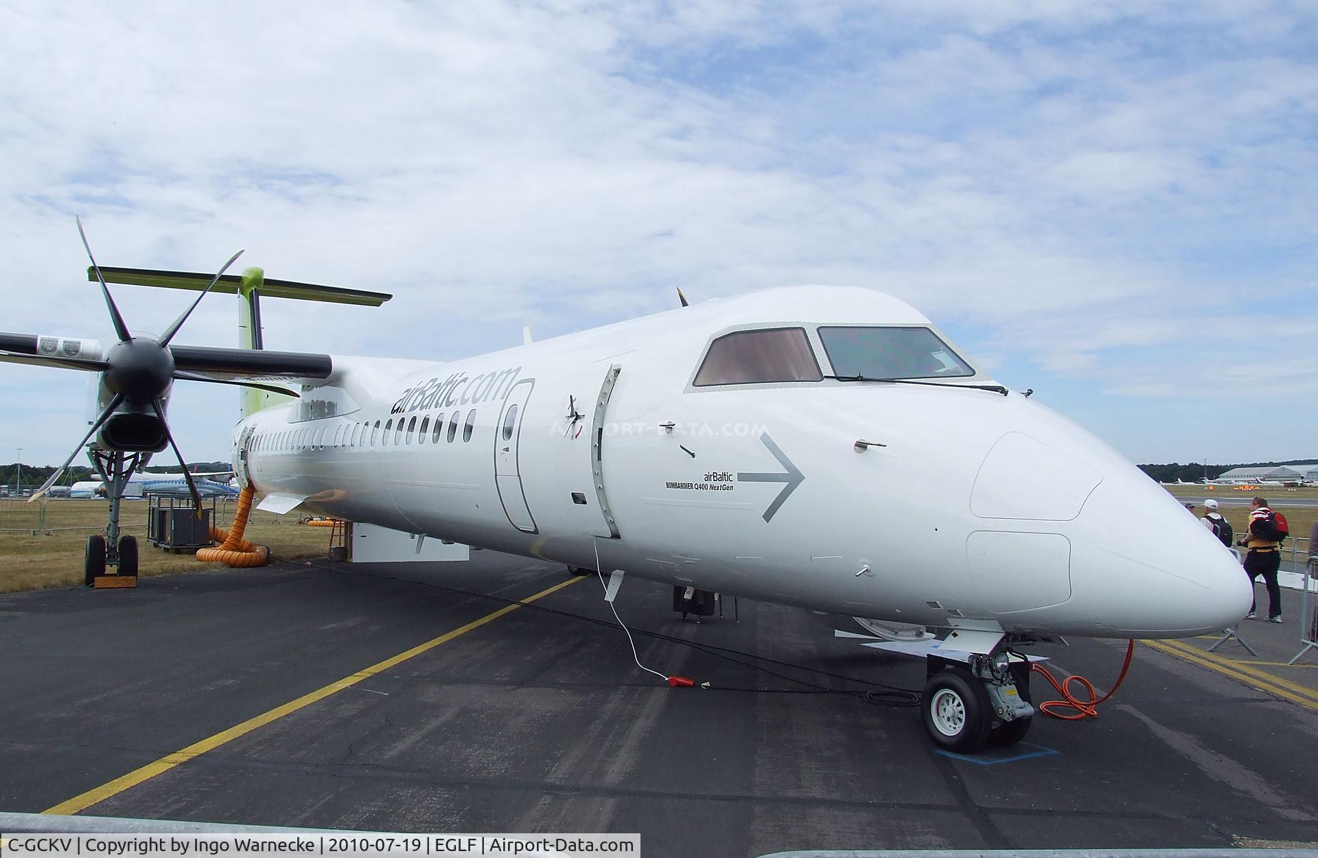 C-GCKV, 2010 De Havilland Canada DHC-8-402Q Dash 8 Dash 8 C/N 4302, Bombardier DHC-8 (Dash 8) -Q412 of AirBaltic at Farnborough International 2010