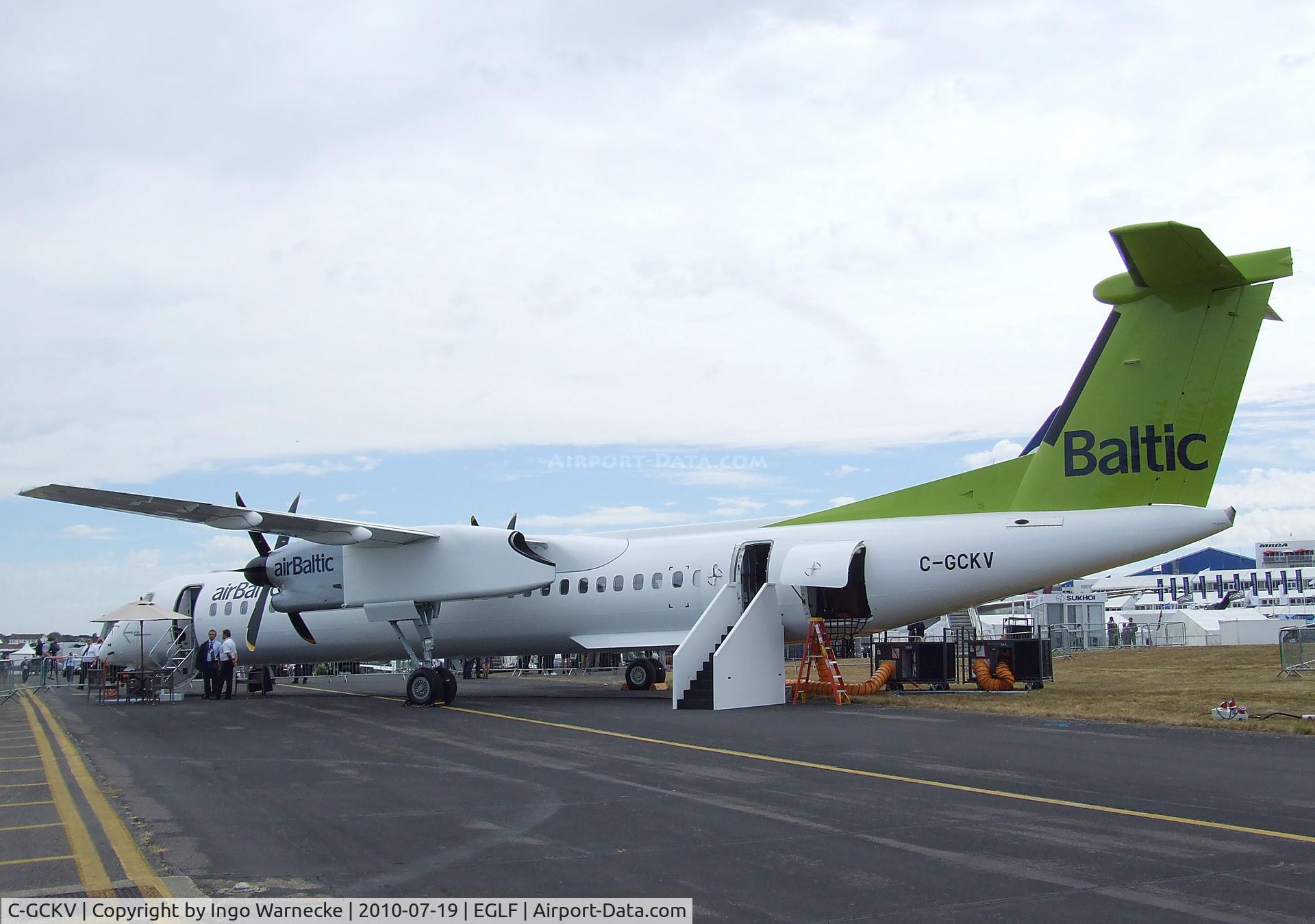 C-GCKV, 2010 De Havilland Canada DHC-8-402Q Dash 8 Dash 8 C/N 4302, Bombardier DHC-8 (Dash 8) -Q412 of AirBaltic at Farnborough International 2010
