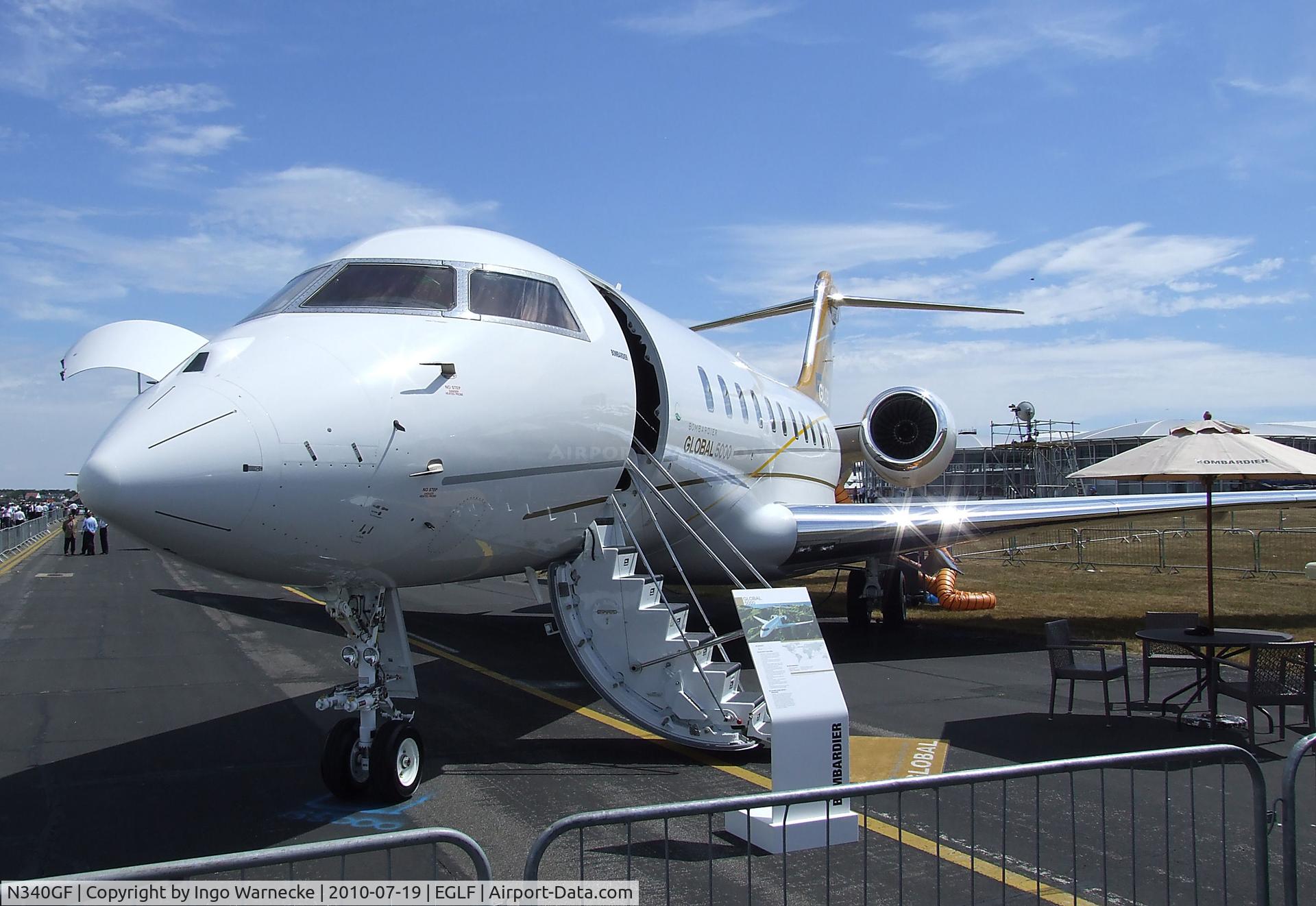 N340GF, 2009 Bombardier BD-700-1A11 Global 5000 C/N 9340, Bombardier BD-700-1A11 Global 5000 at Farnborough International 2010