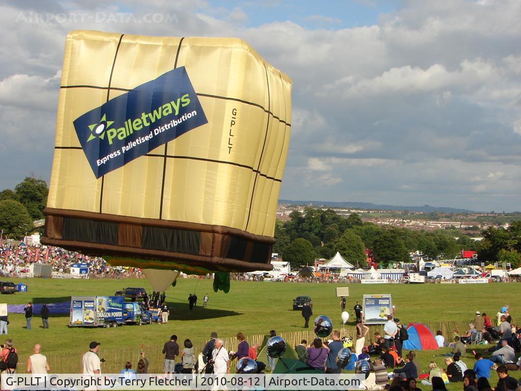 G-PLLT, 2010 Lindstrand LBL Box C/N 1308, Rearside of new Lintsrand Pallet Shape at 2010 Bristol Balloon Fiesta