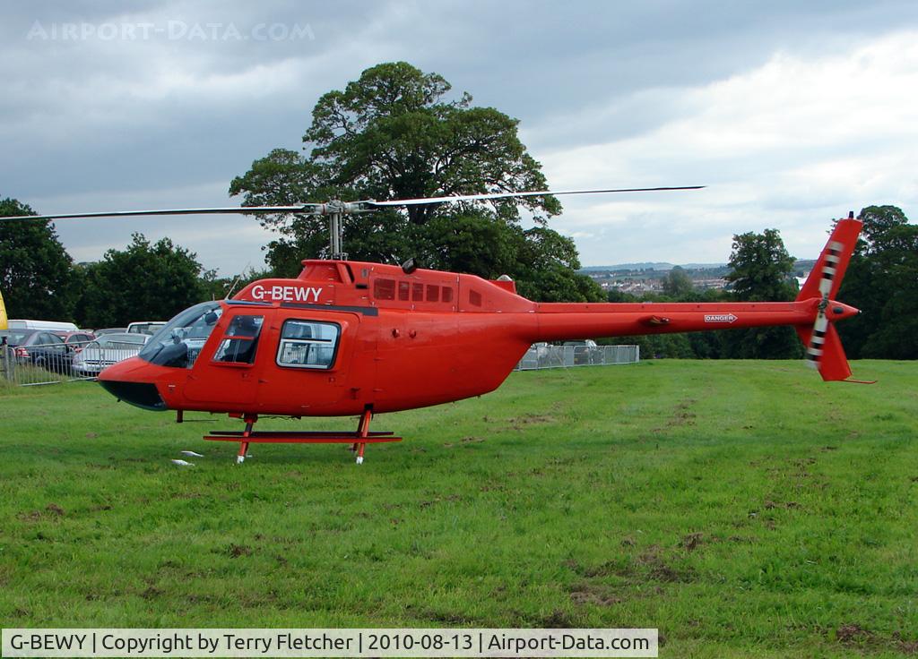 G-BEWY, 1969 Bell 206B JetRanger II C/N 348, 1969 Bell Helicopter Co BELL 206B, c/n: 348 provided the jumping platform for the sky-divers at 2010 Bristol Balloon Fiesta