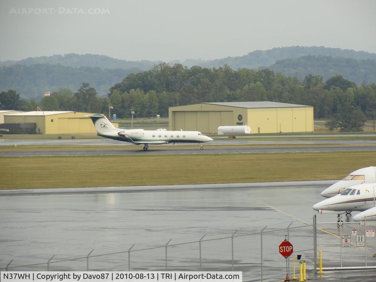 N37WH, 1994 Gulfstream Aerospace G-IV C/N 1243, Dolphins jet on take off roll from Tri-Cities Airport.