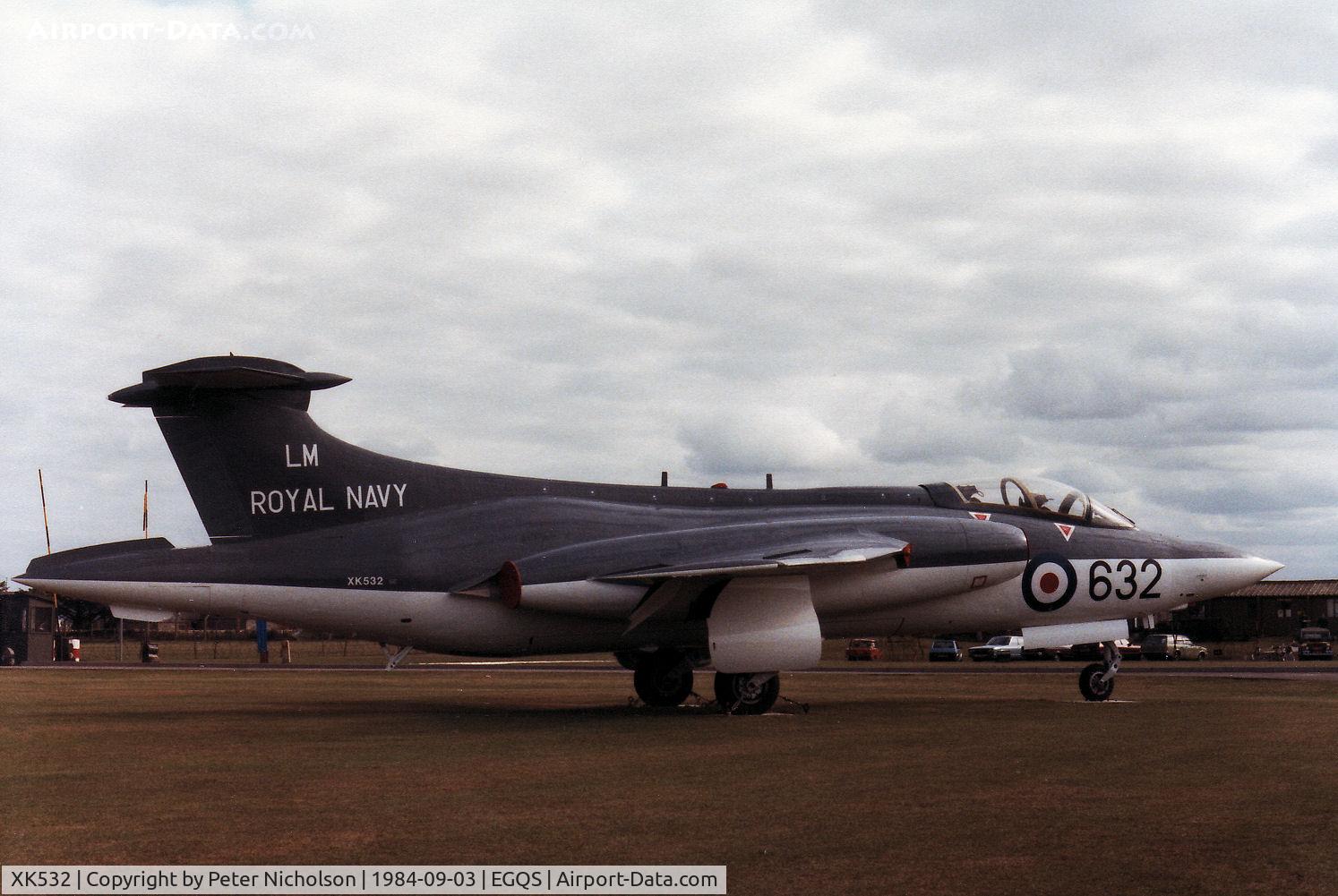 XK532, 1961 Blackburn Buccaneer S.1 C/N B3-06-60, This Buccaneer S.1 was one of the gate guardians at RAF Lossiemouth from early 1983 until September 1992.
