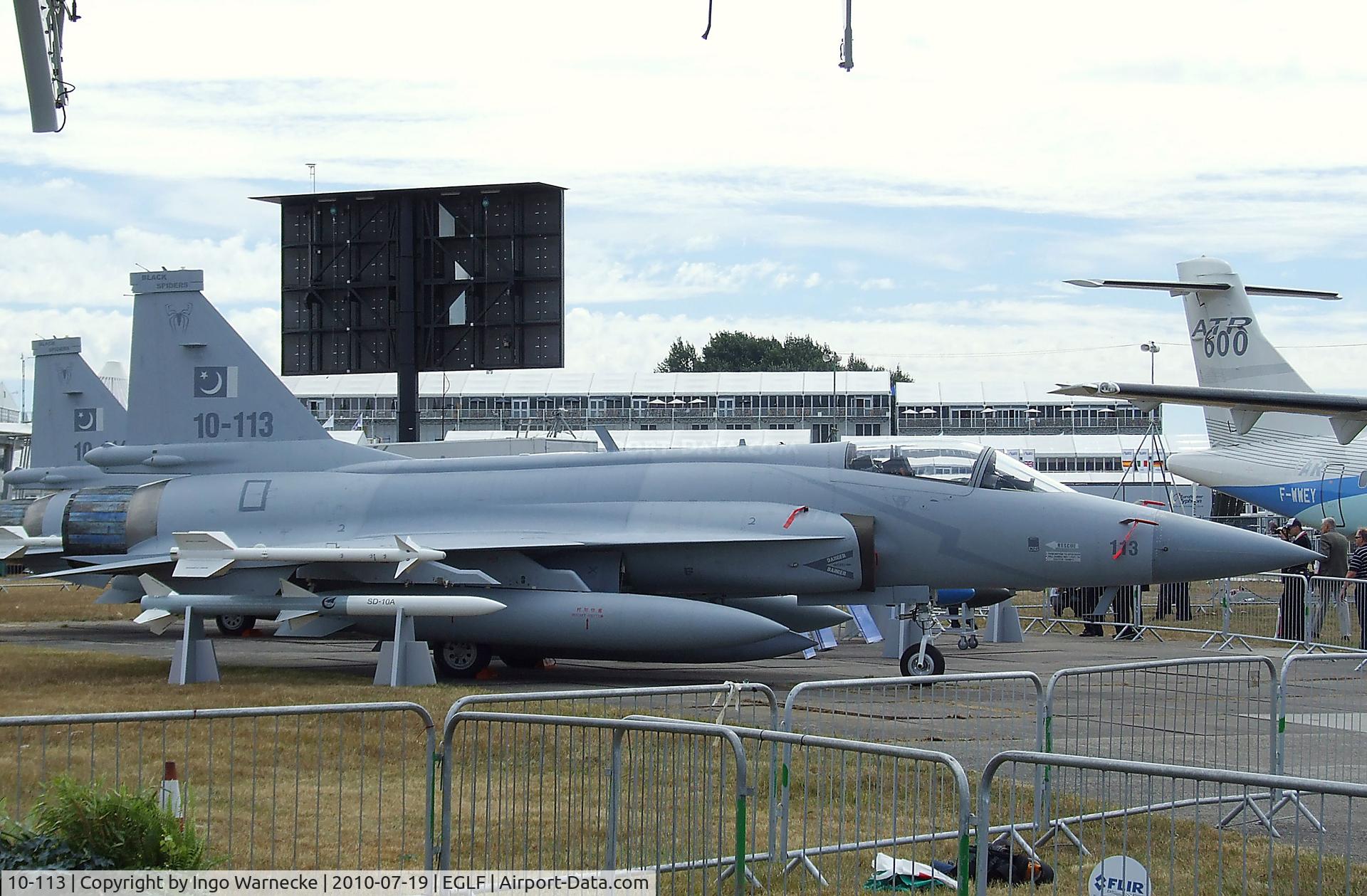 10-113, PAC JF-17 Thunder C/N FC10108, Chengdu / PAC FC-1 / JF-17 Thunder of the Pakistan air force at Farnborough International 2010