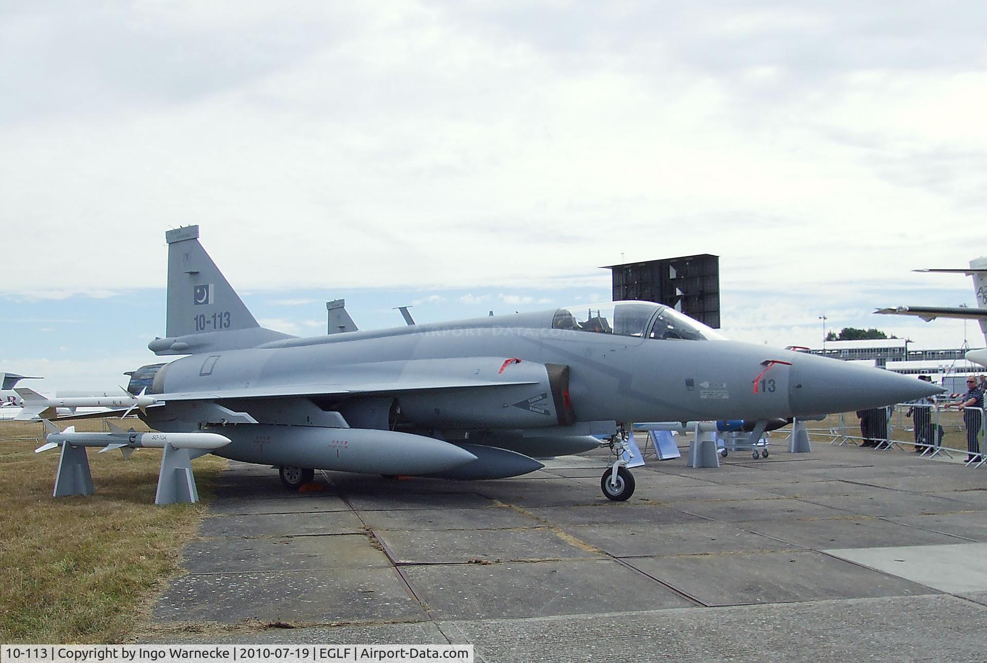 10-113, PAC JF-17 Thunder C/N FC10108, Chengdu / PAC FC-1 / JF-17 Thunder of the Pakistan air force at Farnborough International 2010
