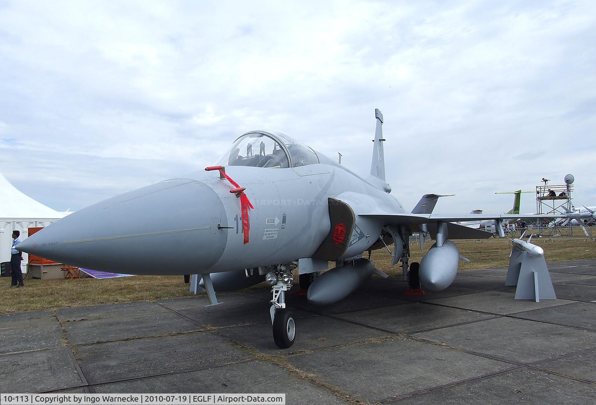 10-113, PAC JF-17 Thunder C/N FC10108, Chengdu / PAC FC-1 / JF-17 Thunder of the Pakistan air force at Farnborough International 2010