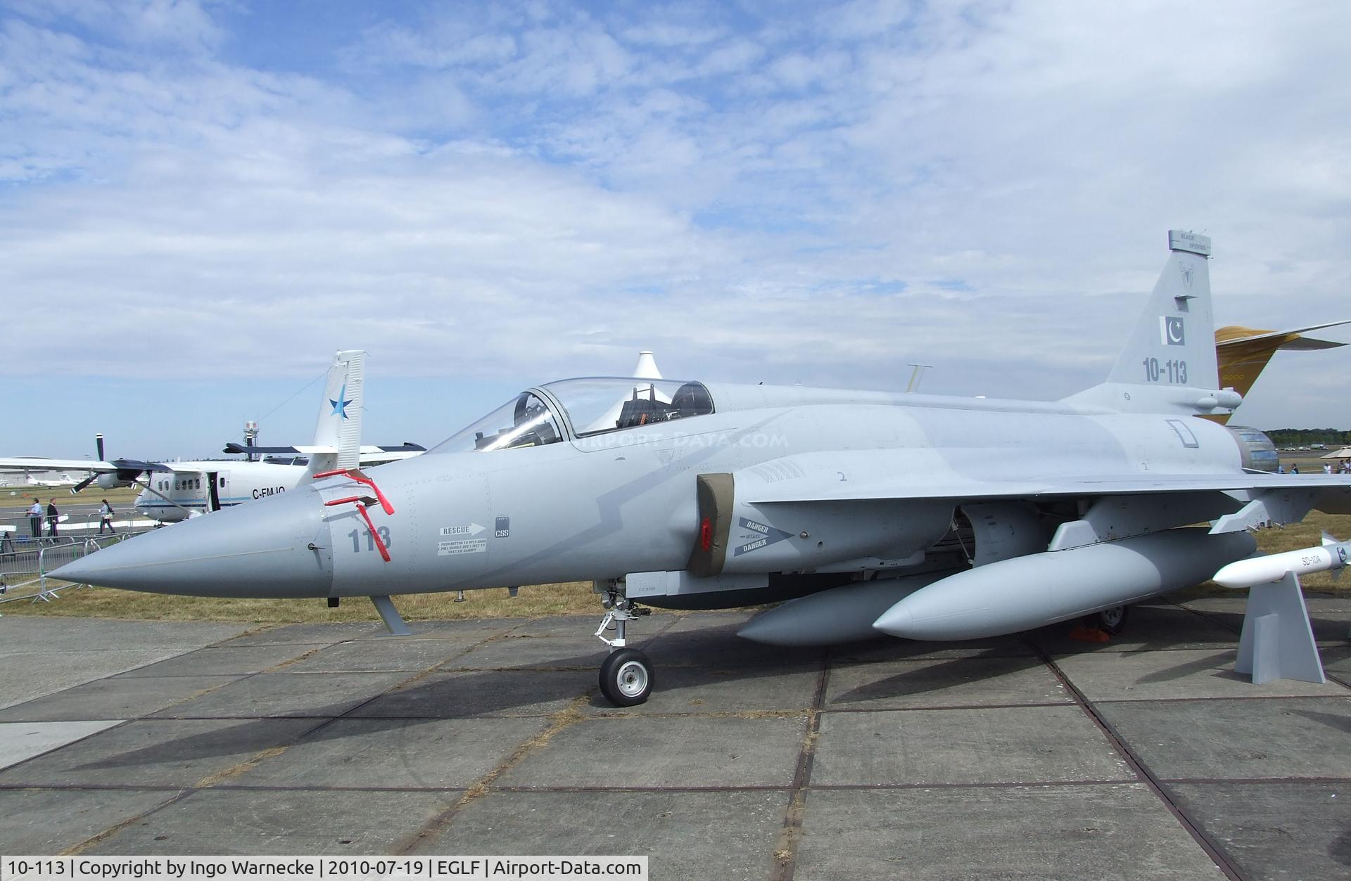 10-113, PAC JF-17 Thunder C/N FC10108, Chengdu / PAC FC-1 / JF-17 Thunder of the Pakistan air force at Farnborough International 2010