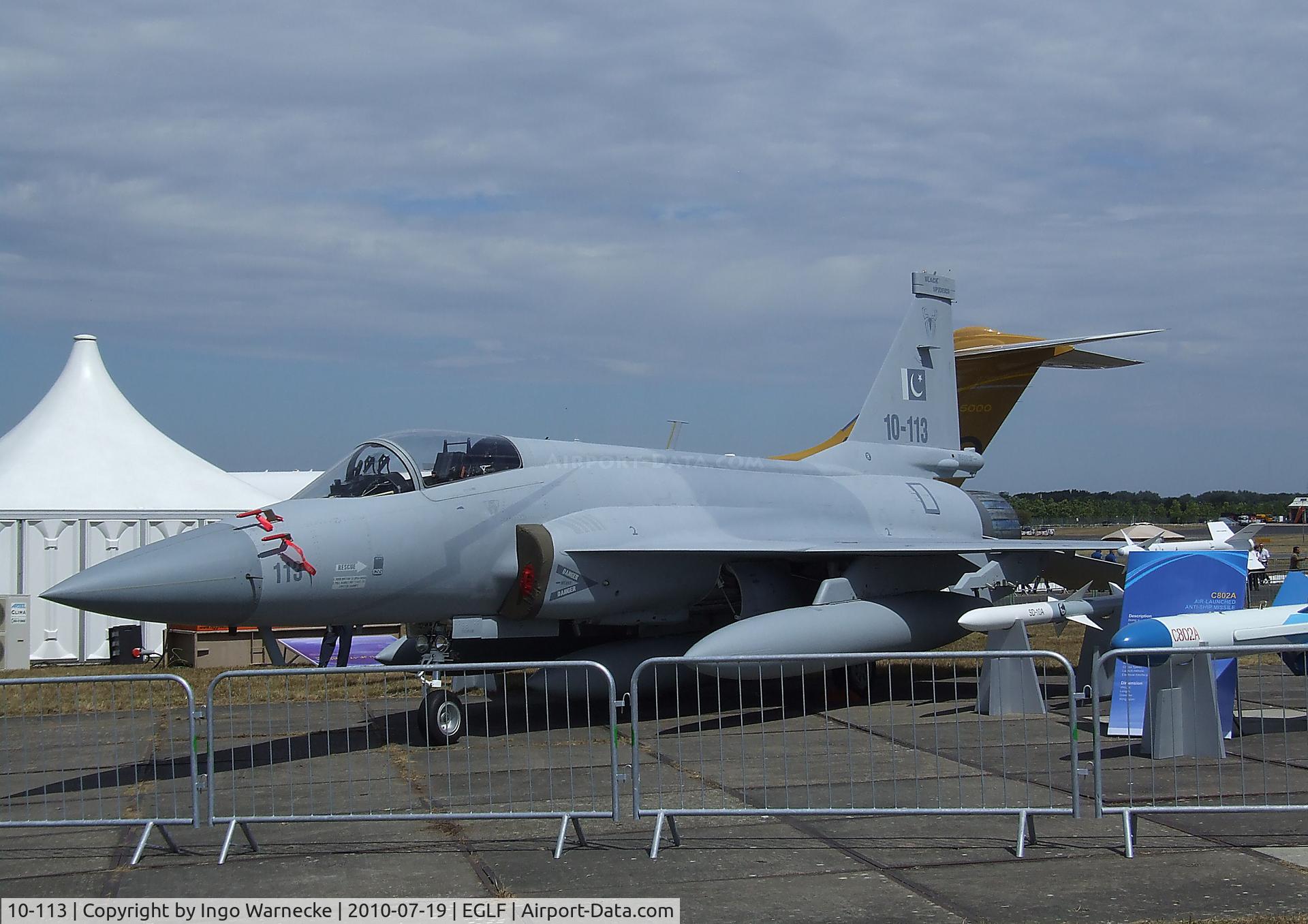 10-113, PAC JF-17 Thunder C/N FC10108, Chengdu / PAC FC-1 / JF-17 Thunder of the Pakistan air force at Farnborough International 2010