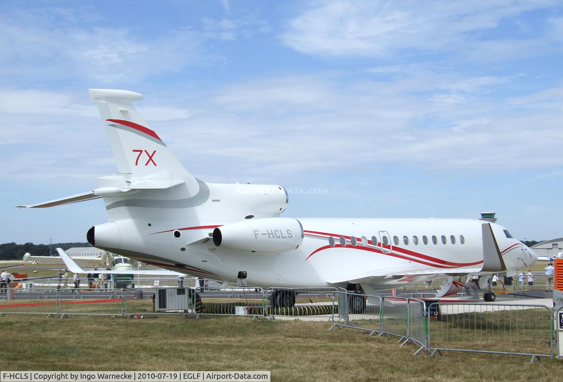 F-HCLS, 2009 Dassault Falcon 7X C/N 071, Dassault Falcon 7X at Farnborough International 2010
