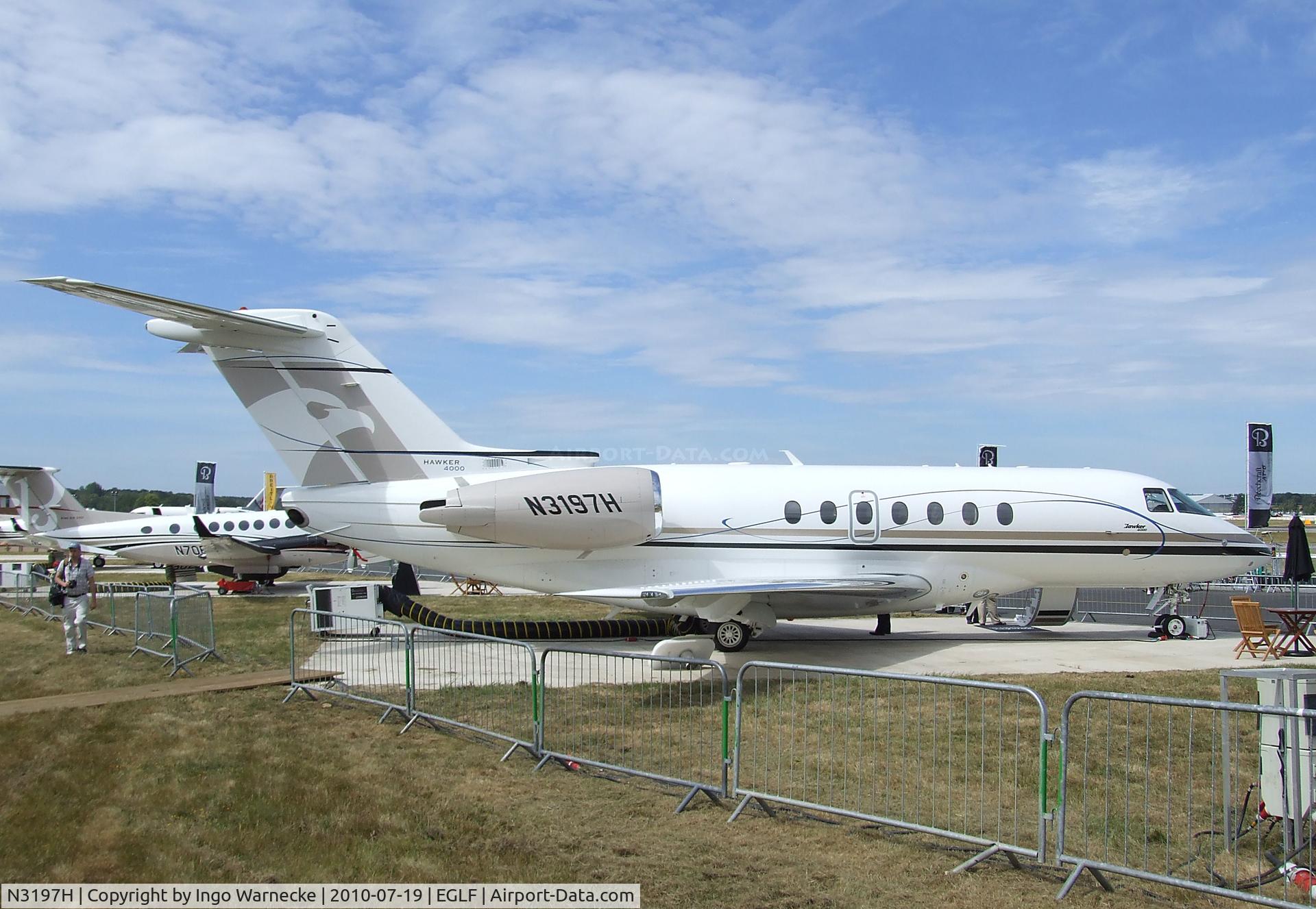 N3197H, 2009 Hawker Beechcraft 4000 C/N RC-37, Hawker Beechcraft Hawker 4000 at Farnborough International 2010