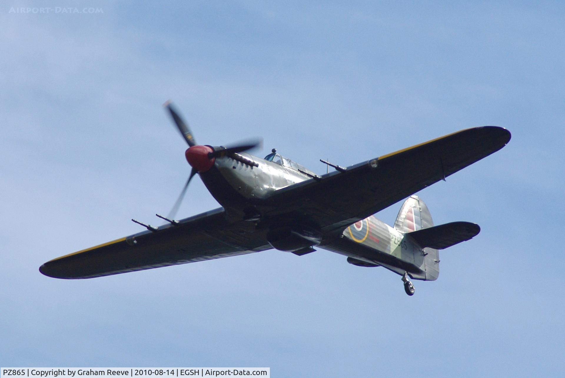 PZ865, 1944 Hawker Hurricane IIC C/N PZ865, Low fly past.