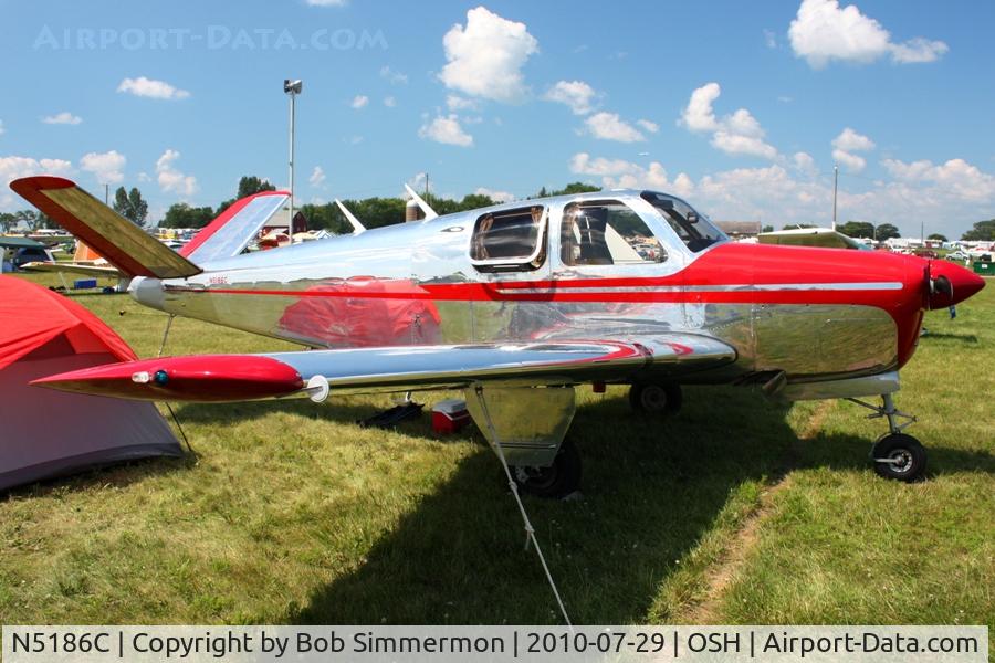 N5186C, 1950 Beech B35 Bonanza C/N D-2468, Airventure 2010 - Oshkosh, Wisconsin