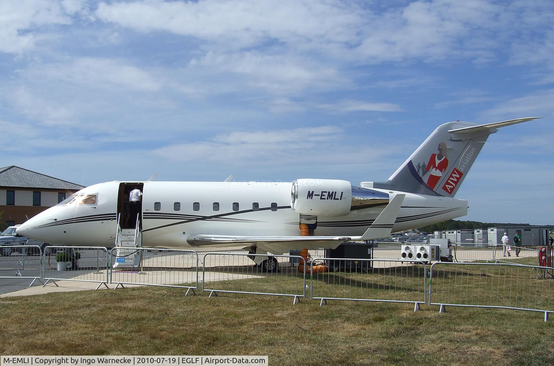 M-EMLI, 1998 Bombardier Challenger 604 (CL-600-2B16) C/N 5383, Canadair (Bombardier) CL-600-2B16 Challenger 604 at Farnborough International 2010