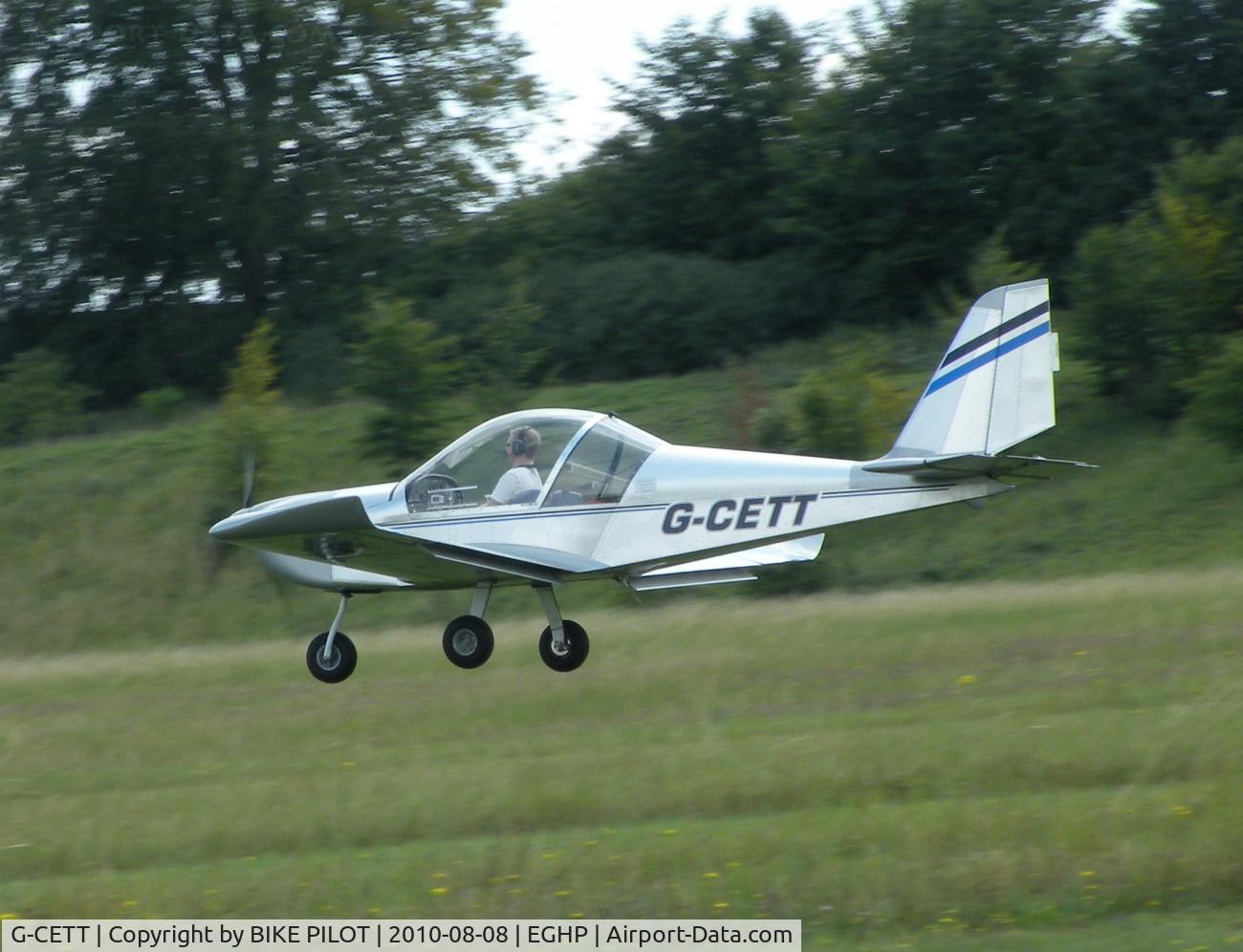G-CETT, 2007 Cosmik EV-97 TeamEurostar UK C/N 3006, TANGO TANGO LANDING RWY 03. POPHAM AUSTER FLY-IN 2010-08-08.