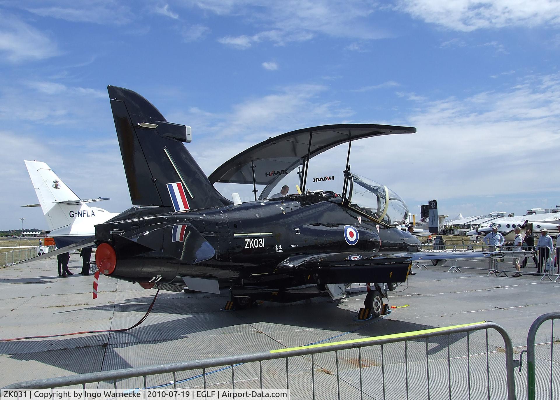 ZK031, 2009 British Aerospace Hawk T2 C/N RT022/1260, BAe Hawk T2 of the RAF at Farnborough International 2010