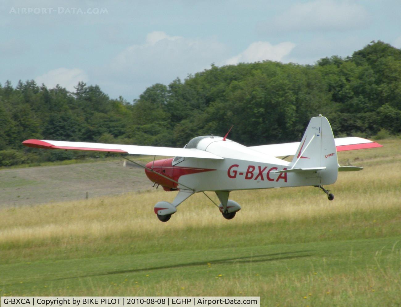 G-BXCA, 1997 Hapi Cygnet SF-2A C/N PFA 182-12921, HAPI LANDING ! POPHAM AUSTER FLY-IN 2010-08-08.