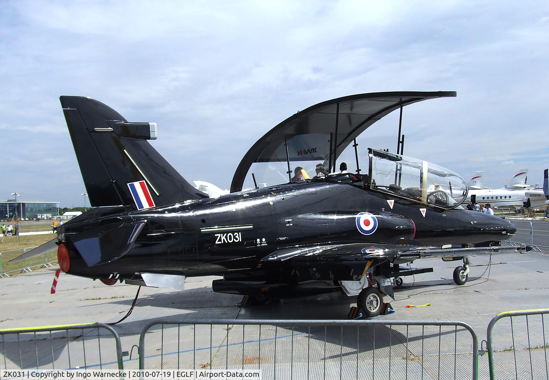 ZK031, 2009 British Aerospace Hawk T2 C/N RT022/1260, BAe Hawk T2 of the RAF at Farnborough International 2010