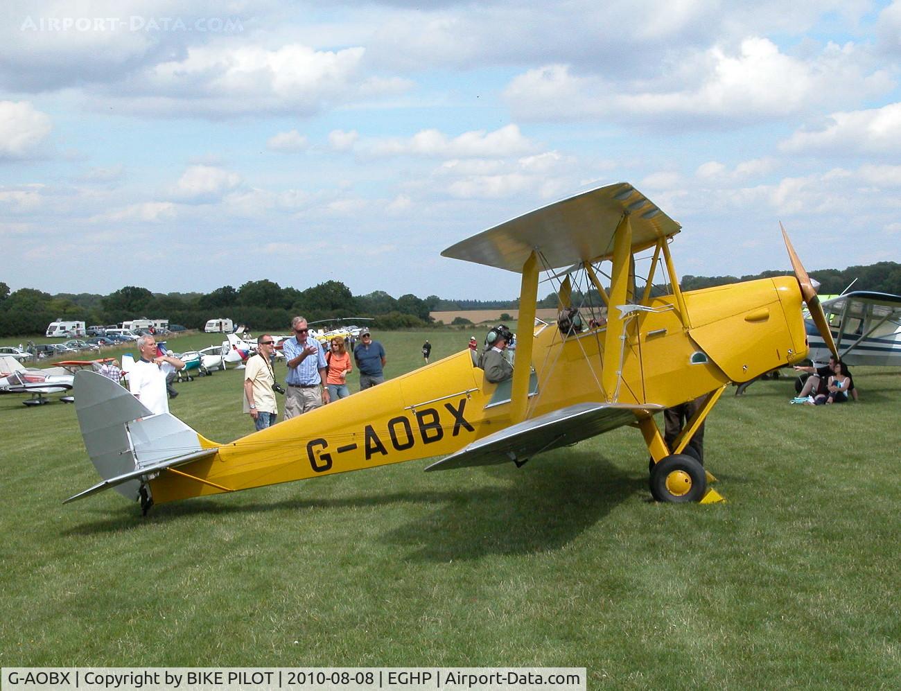 G-AOBX, 1940 De Havilland DH-82A Tiger Moth II C/N 83653, POPHAM AUSTER FLY-IN 2010-08-08.