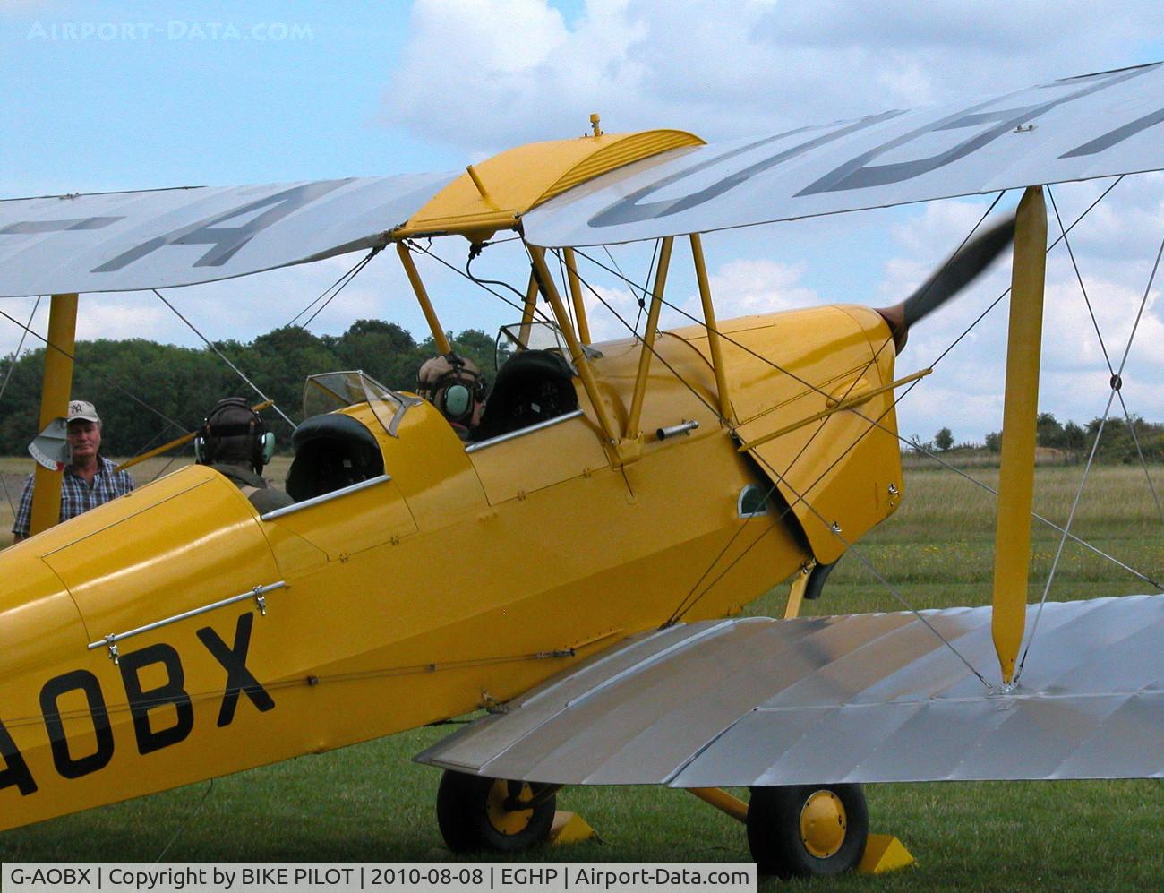 G-AOBX, 1940 De Havilland DH-82A Tiger Moth II C/N 83653, POPHAM AUSTER FLY-IN 2010-08-08.