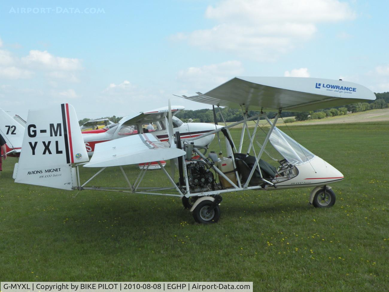 G-MYXL, 1995 Mignet HM.1000 Balerit C/N 112, INTERESTING VISITOR AT POPHAM AUSTER FLY-IN 2010-08-08.