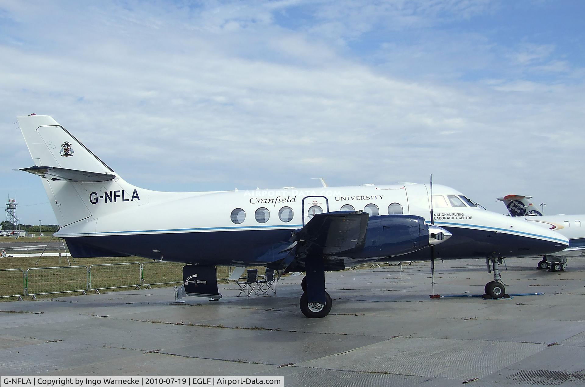 G-NFLA, 1984 British Aerospace BAe-3102 Jetstream 31 C/N 637, BAe Jetstream 3102 of Cranfield University / National Flying Laboratory Centre at Farnborough International 2010