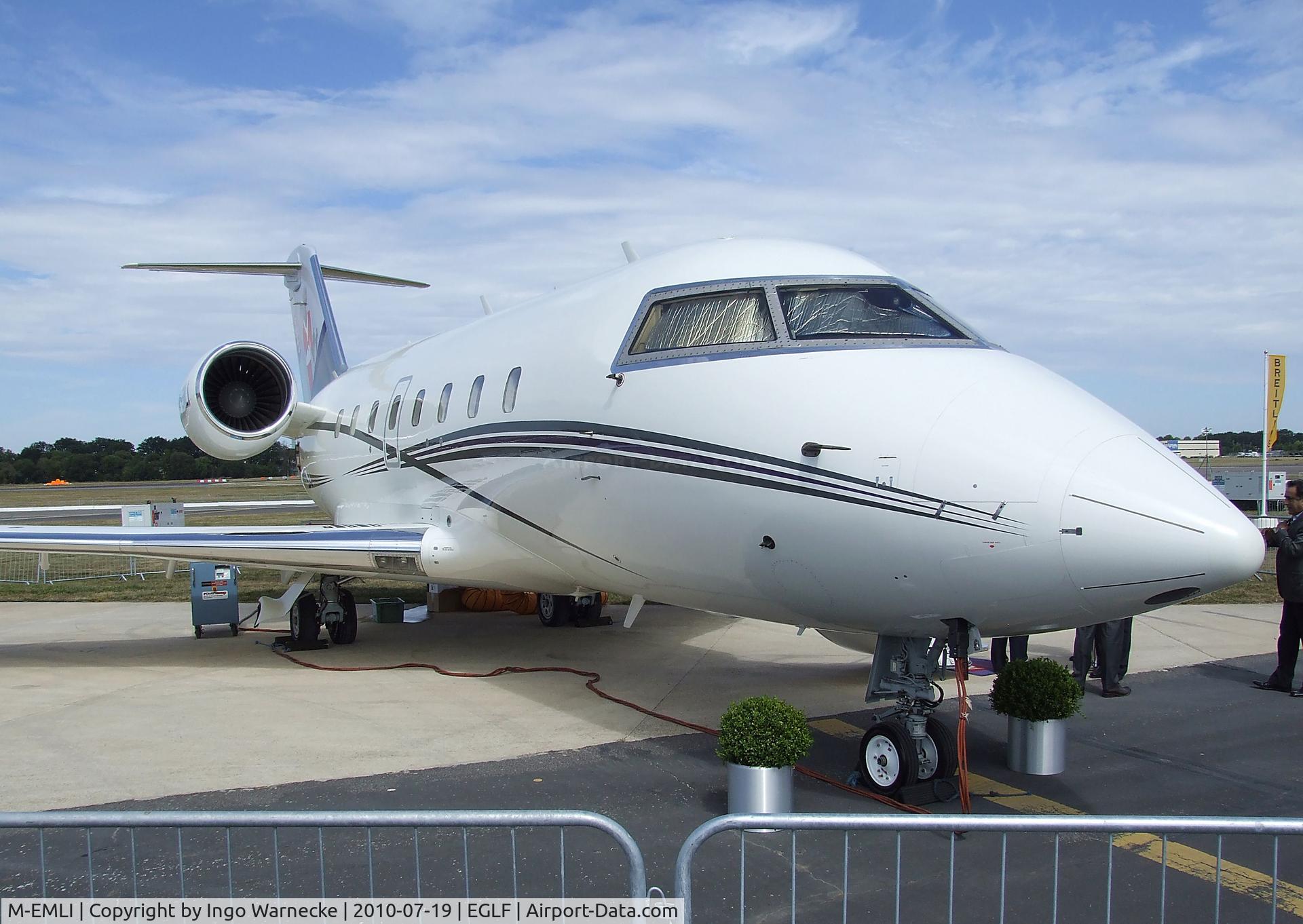 M-EMLI, 1998 Bombardier Challenger 604 (CL-600-2B16) C/N 5383, Canadair (Bombardier) CL-600-2B16 Challenger 604 at Farnborough International 2010