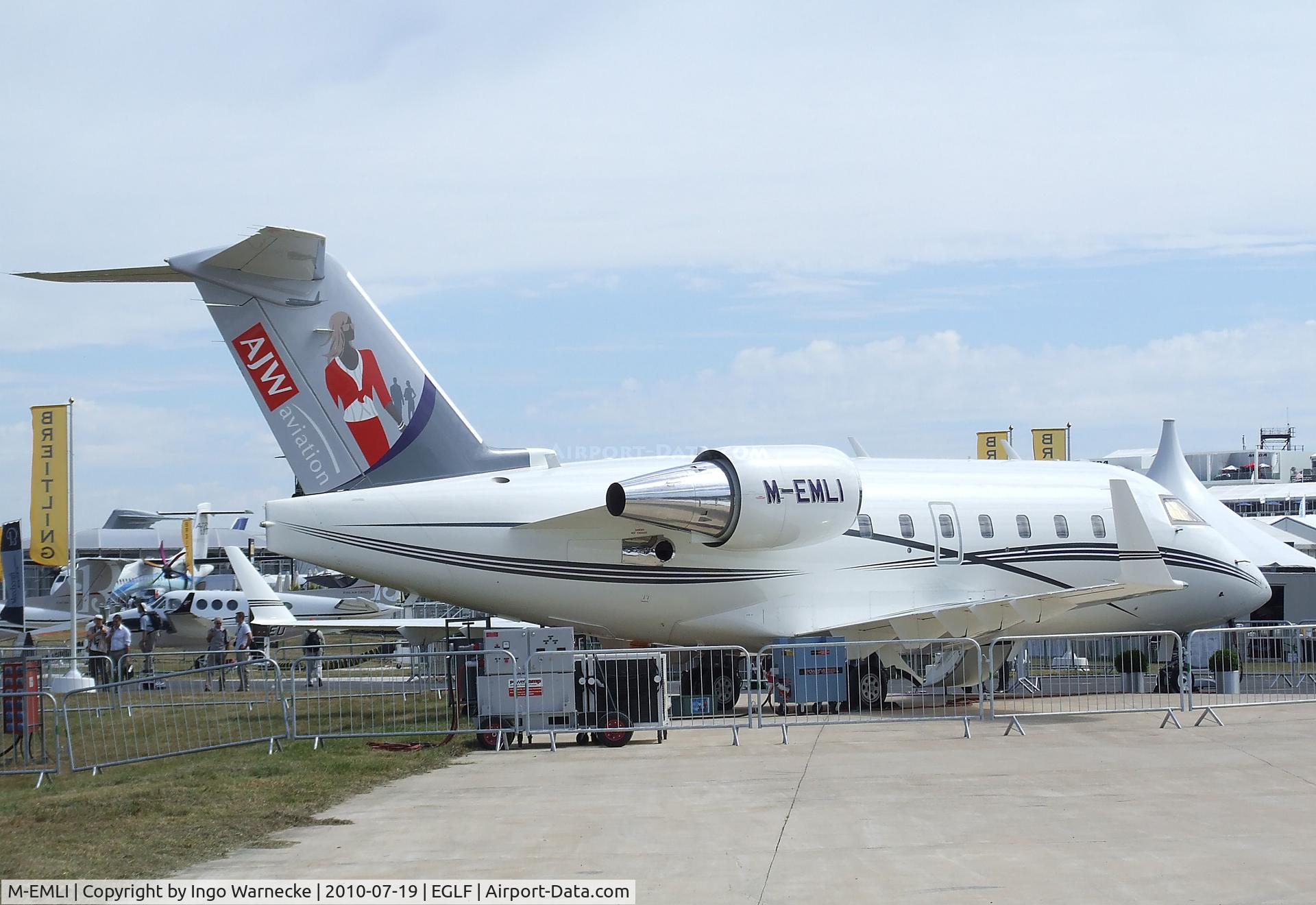 M-EMLI, 1998 Bombardier Challenger 604 (CL-600-2B16) C/N 5383, Canadair (Bombardier) CL-600-2B16 Challenger 604 at Farnborough International 2010