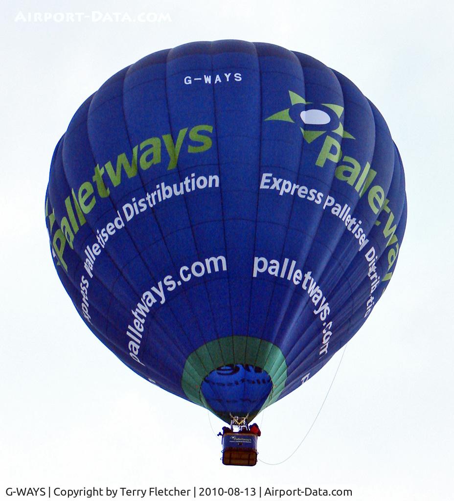 G-WAYS, 2010 Lindstrand LBL 105A C/N 1307, LINDSTRAND HOT AIR BALLOONS LTD 
Type: LBL 105A 
Serial No.: 1307 
at 2010 Bristol Balloon Fiesta