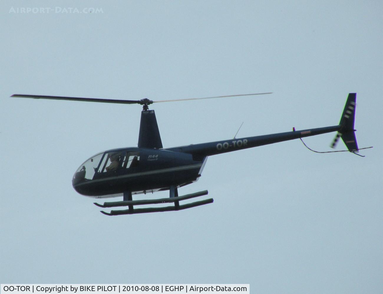 OO-TOR, Robinson R44 Raven II C/N 10639, BELGIAN R44 DEPARTING. POPHAM AUSTER FLY-IN 2010-08-08.