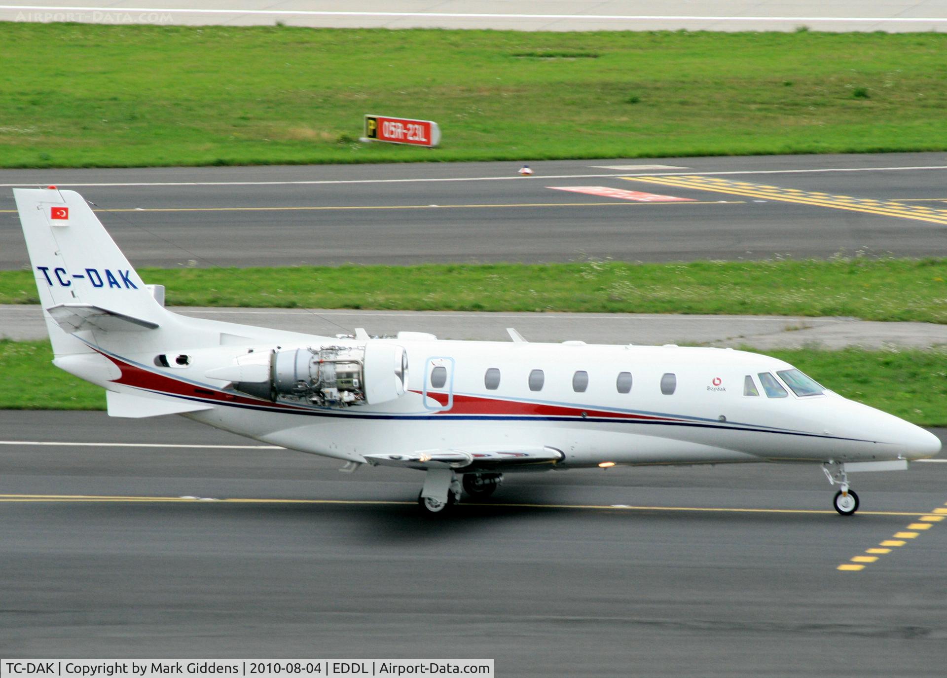 TC-DAK, 2009 Cessna 560XL Citation XLS+ C/N 560-6048, Cessna Citation 560XL Excel  560-6048
Taxied past without engine cowling , Dusseldorf 
4th August 2010