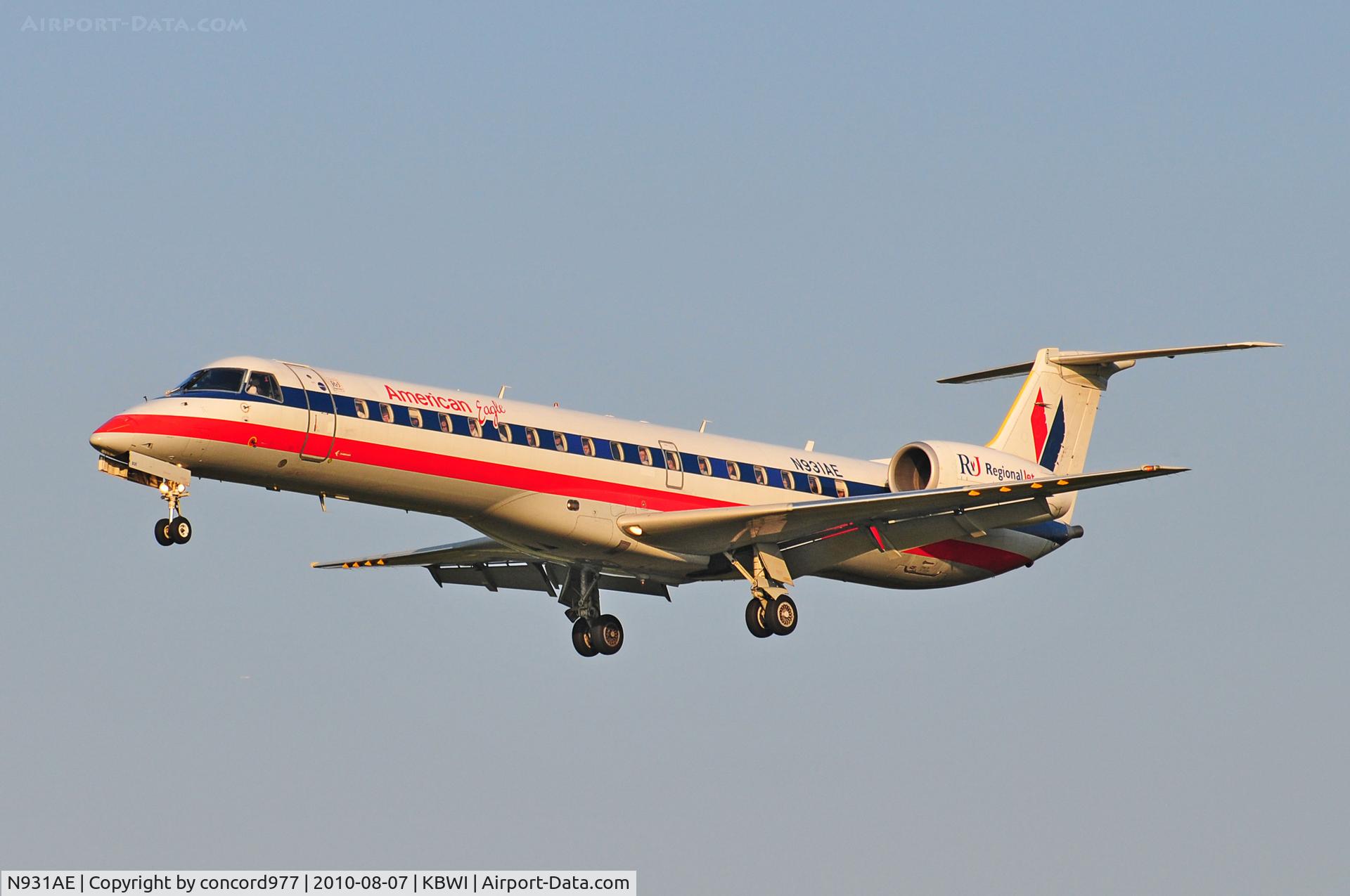 N931AE, 2005 Embraer ERJ-145LR (EMB-145LR) C/N 14500912, Seen at KBWI on 8/7/2010