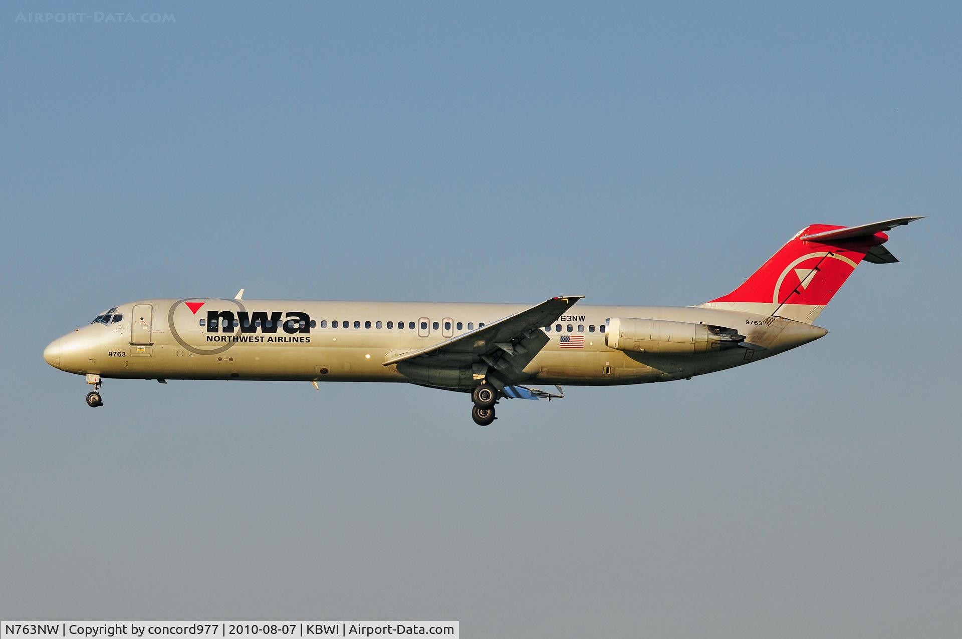 N763NW, 1969 Douglas DC-9-41 C/N 47396, Seen at KBWI on 8/7/2010