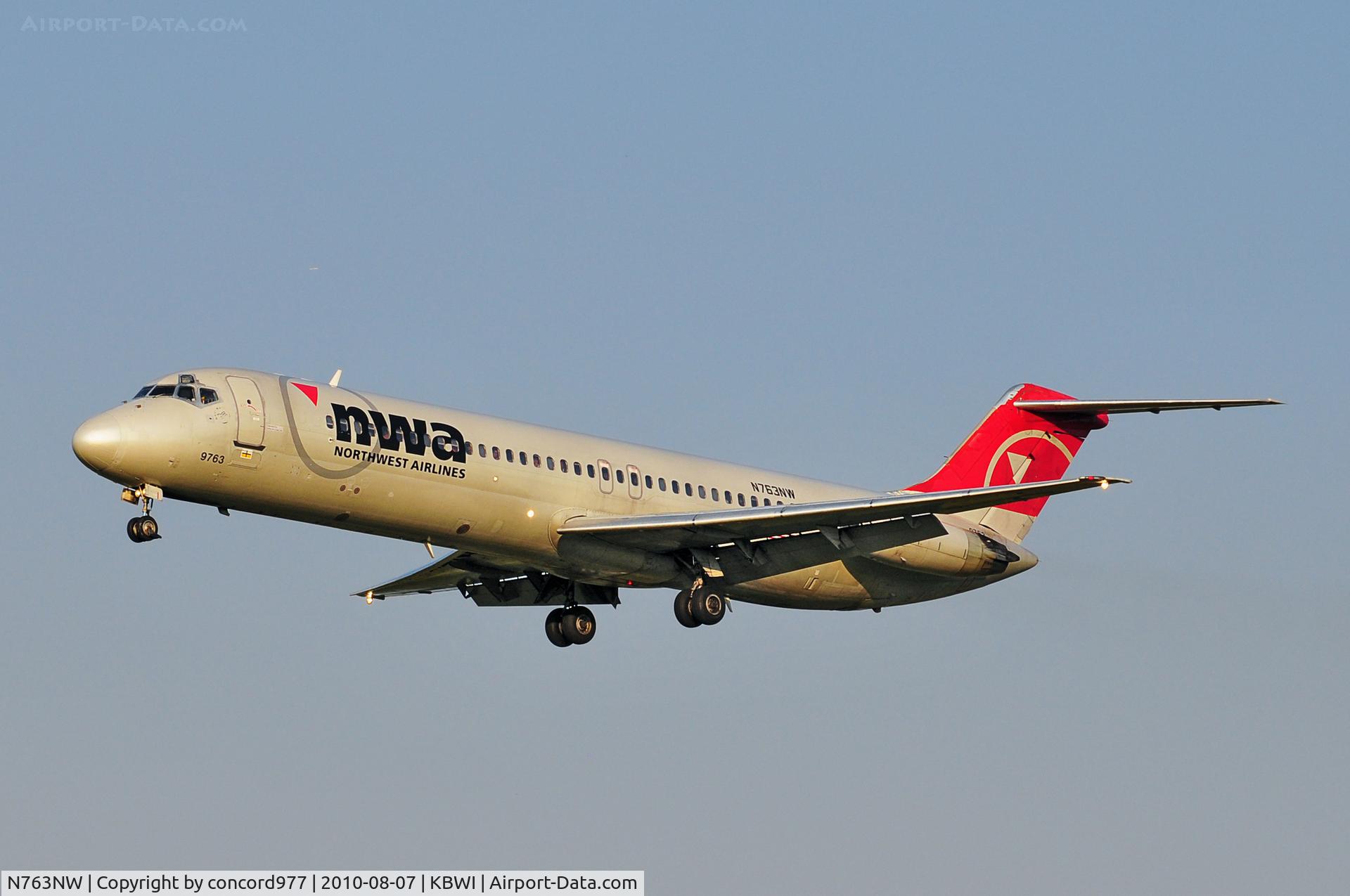 N763NW, 1969 Douglas DC-9-41 C/N 47396, Seen at KBWI on 8/7/2010