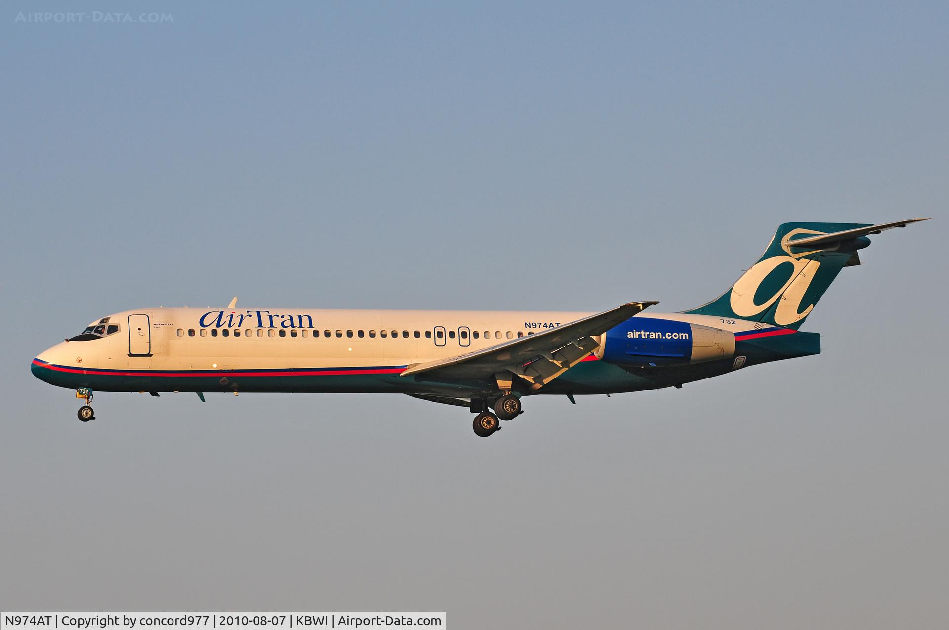 N974AT, 2002 Boeing 717-200 C/N 55034, Seen at KBWI on 8/7/2010