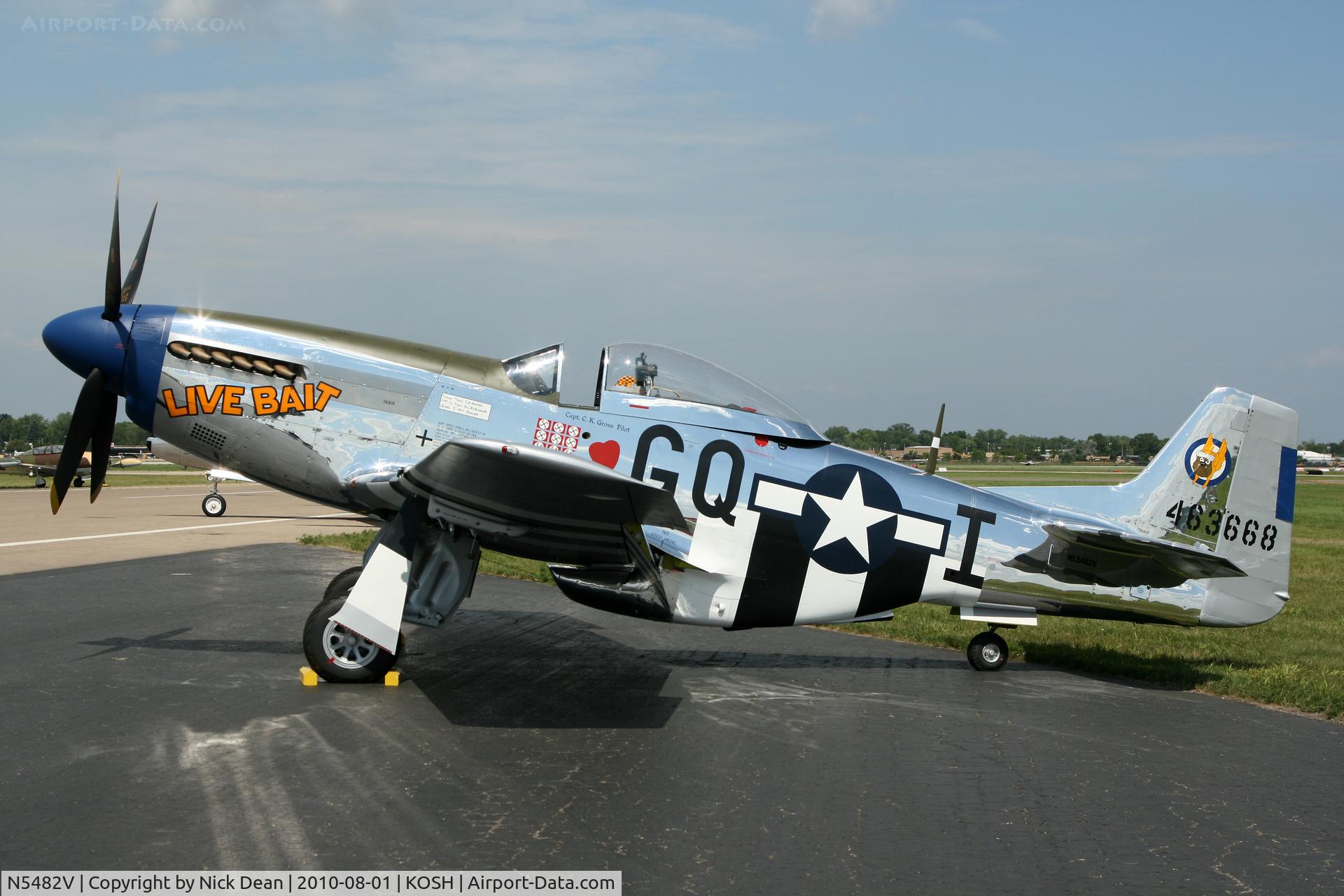 N5482V, North American P-51D Mustang C/N 44-73343N, KOSH C/N 122-39802 not as posted from the FAA database the miltary tail number 44-73343