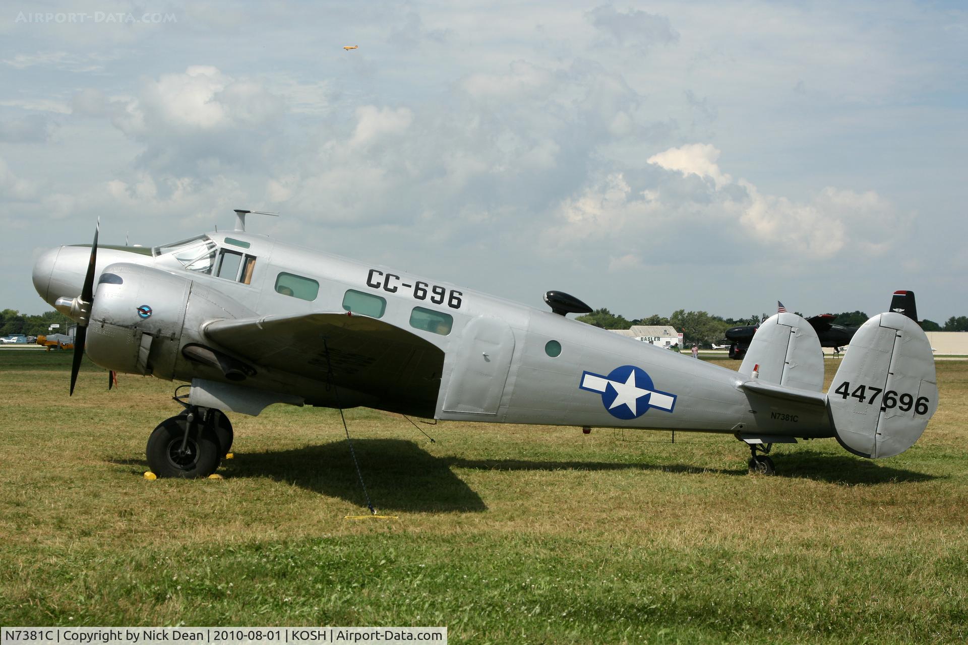 N7381C, 1944 Beech C18S C/N 8104, KOSH