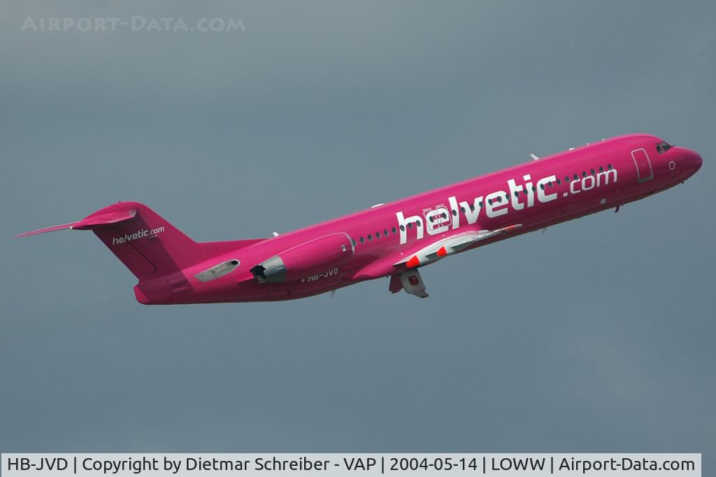 HB-JVD, 1994 Fokker 100 (F-28-0100) C/N 11498, Helvetic Fokker 100