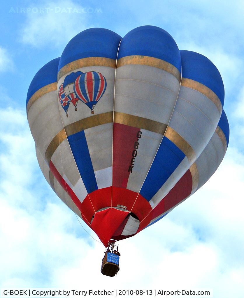 G-BOEK, 1988 Cameron Balloons V-77 C/N 1658, 1988 Cameron Balloons Ltd CAMERON V-77, c/n: 1658 at 2010 Bristol Balloon Fiesta